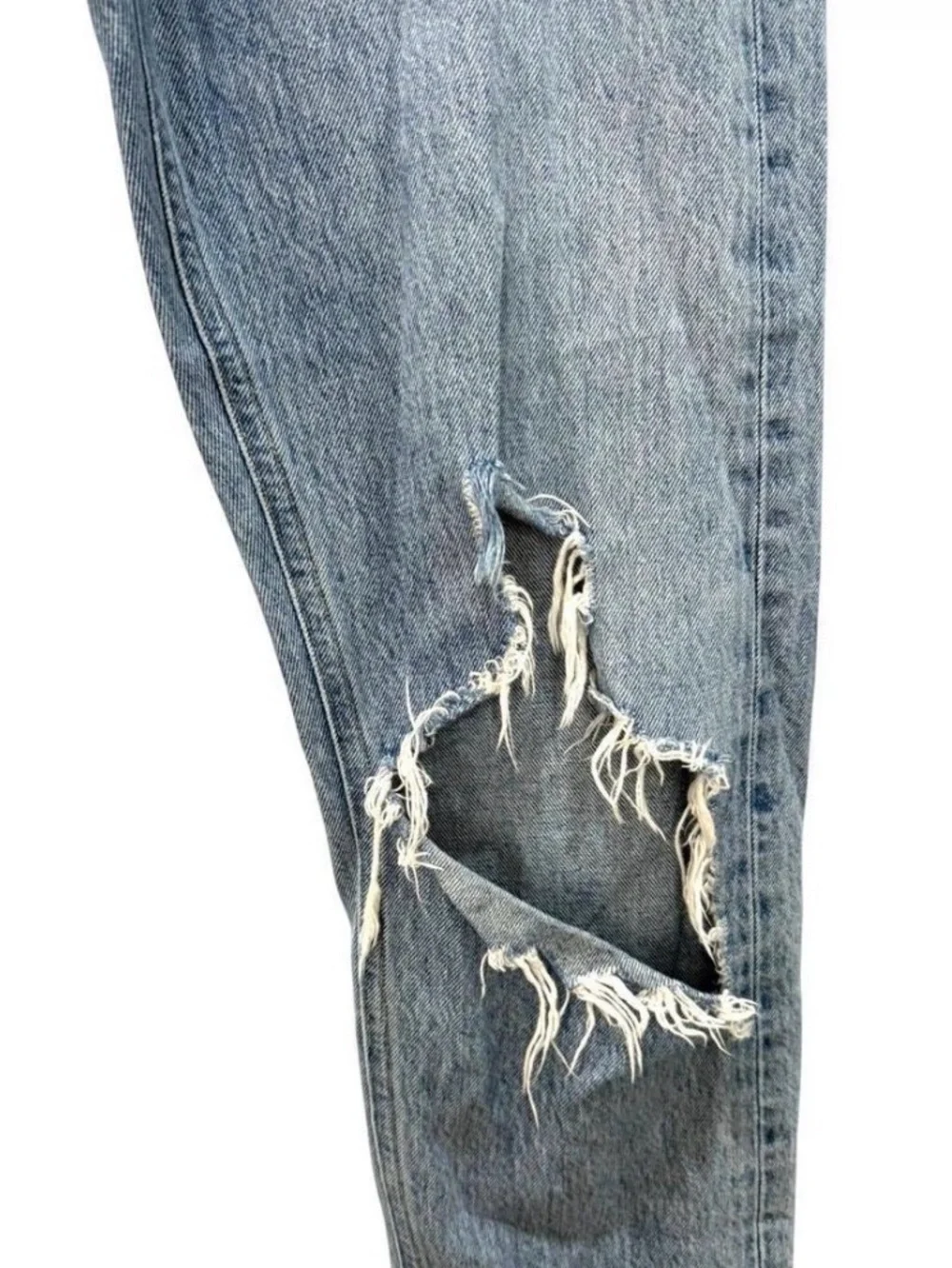 Agolde Women's Blue Distressed Ankle Cropped Jeans